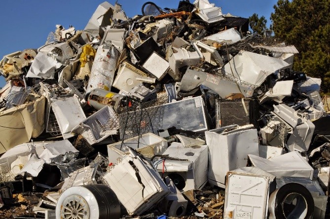 Heap of durable goods at landfill